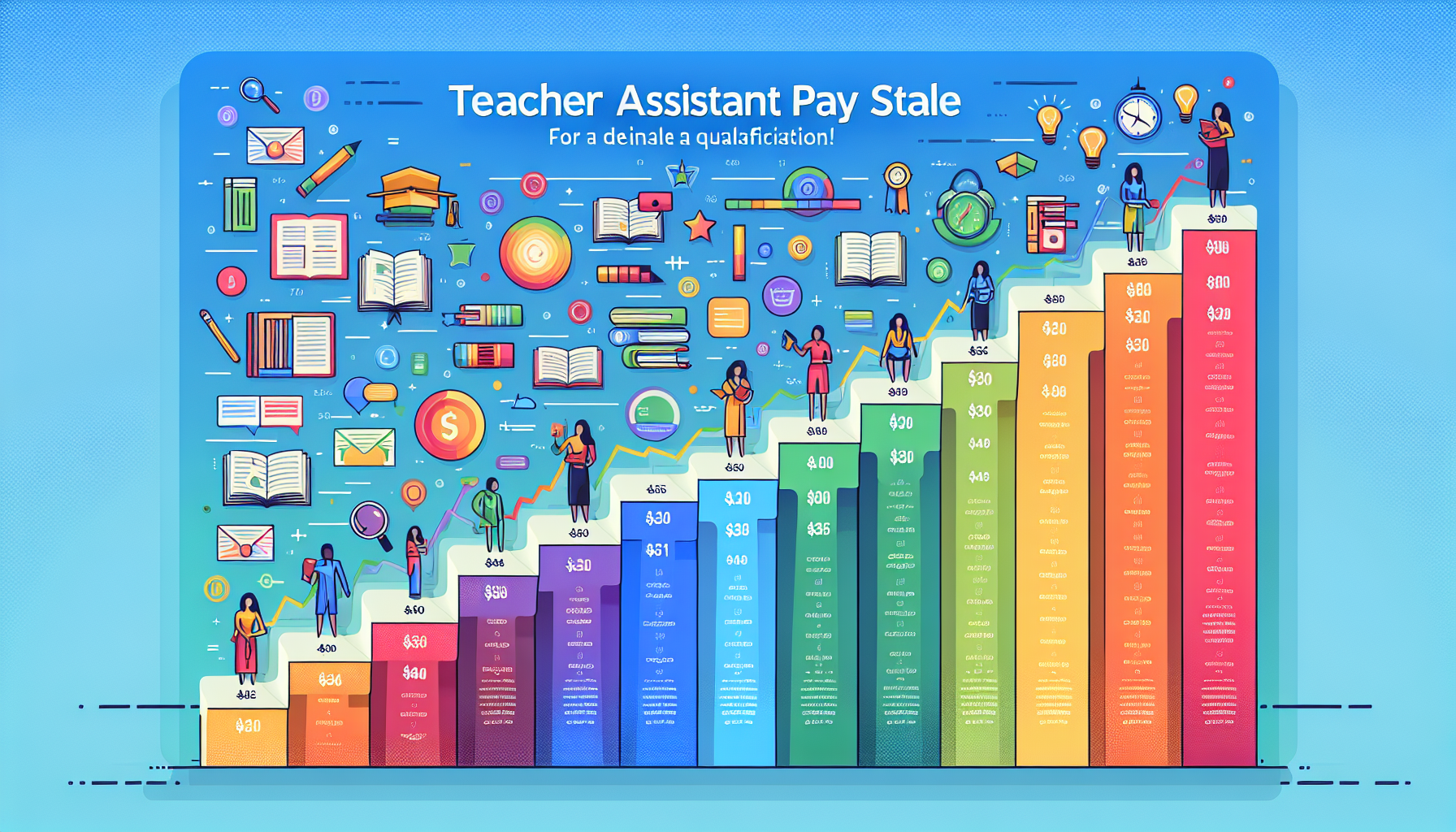 An illustration representing the teacher assistant pay scale.