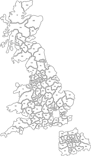 uk, map, postcode