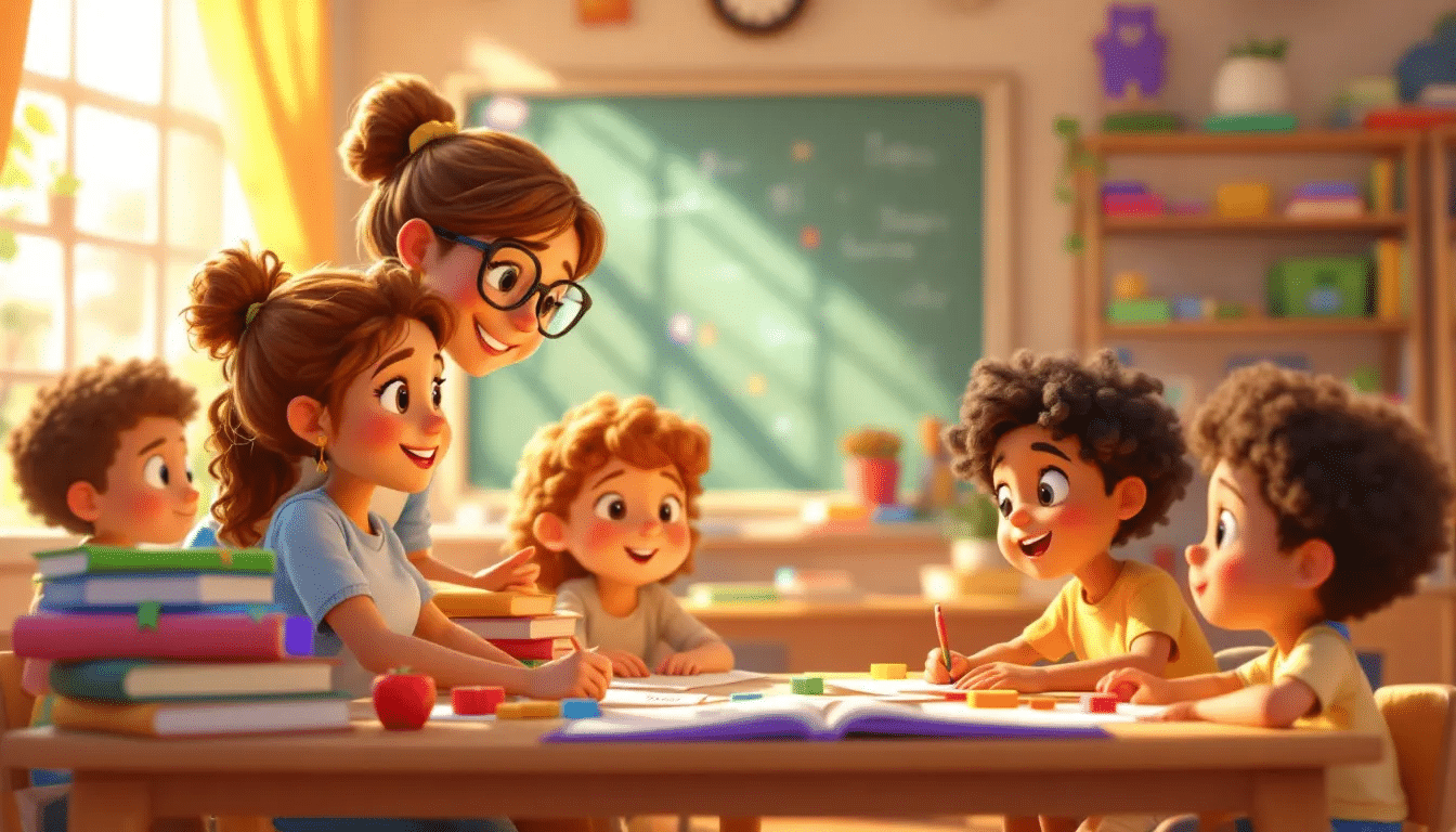 A teacher adapting lessons to meet student needs.