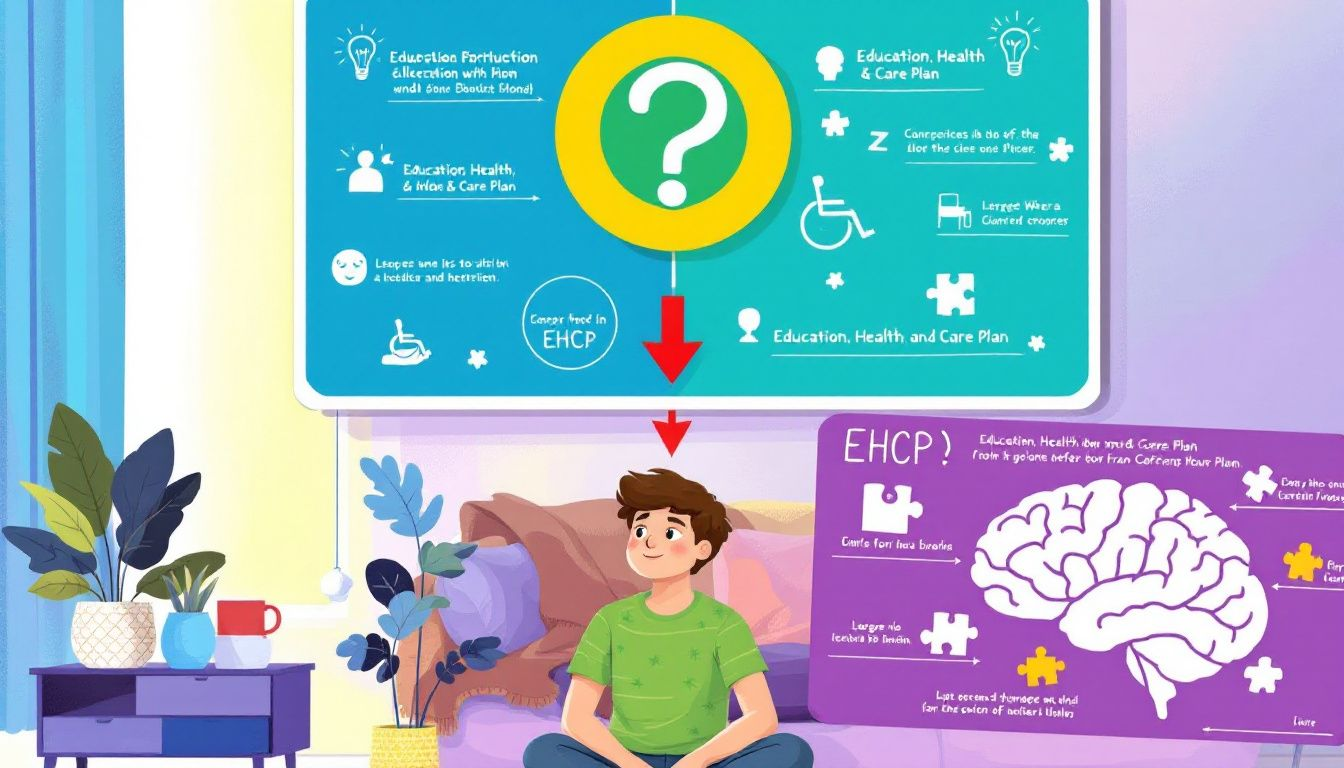 An illustration of a young person receiving support through an EHCP.