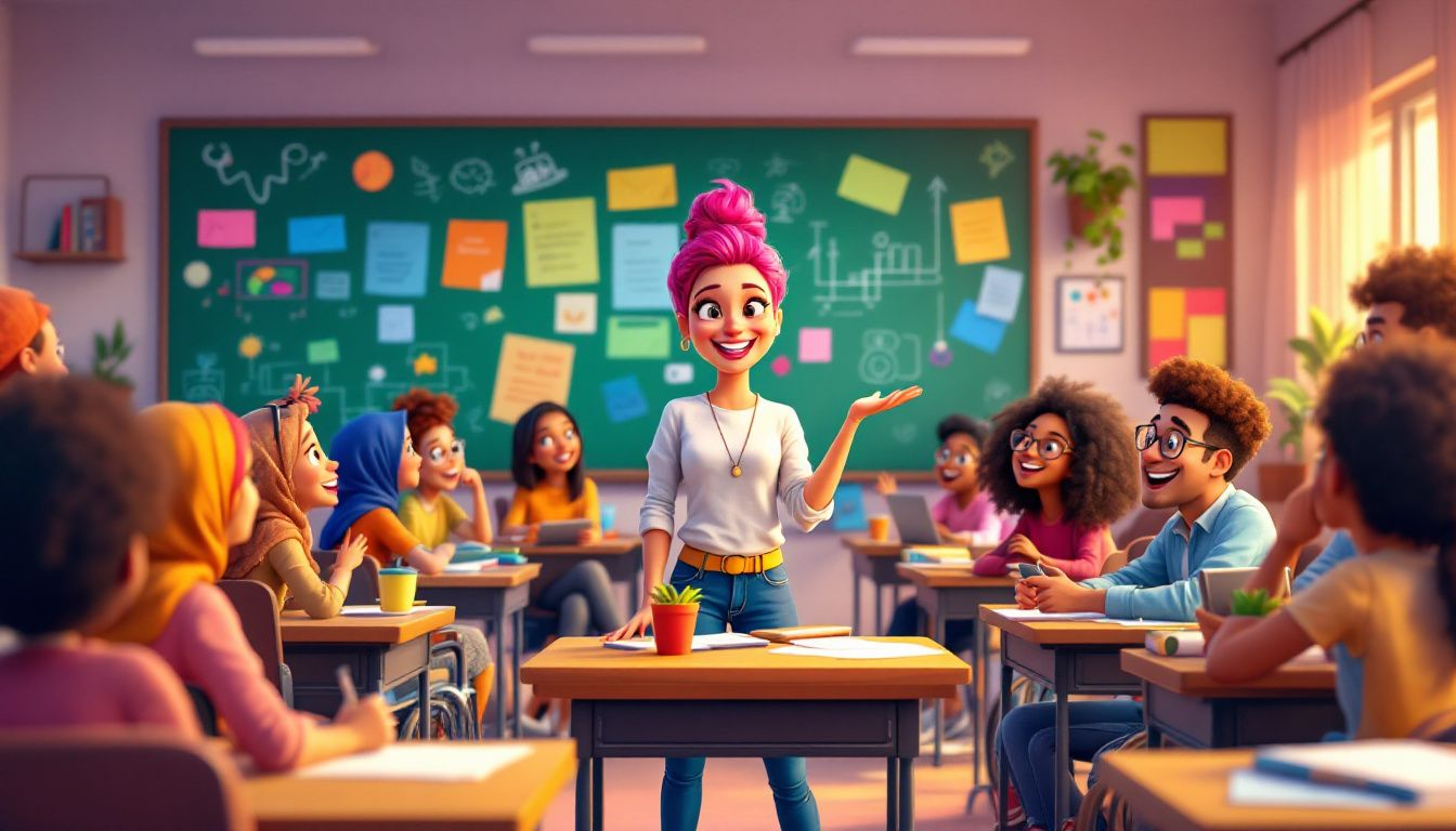 A teacher implementing behaviour management techniques in a classroom setting.