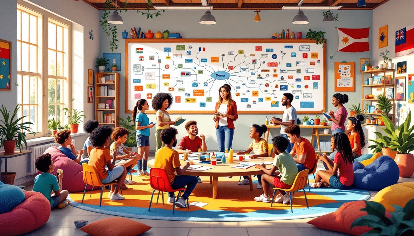 An illustration of a safe classroom environment that encourages psychological safety and risk-taking for effective learning.