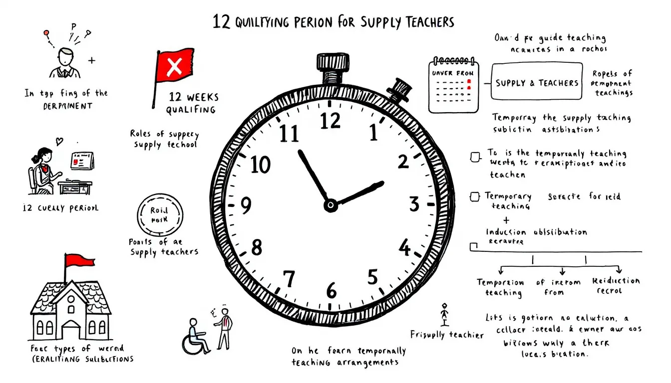 An illustration depicting the concept of the 12-week qualifying period for supply teachers.