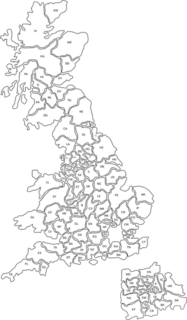 uk, map, postcode