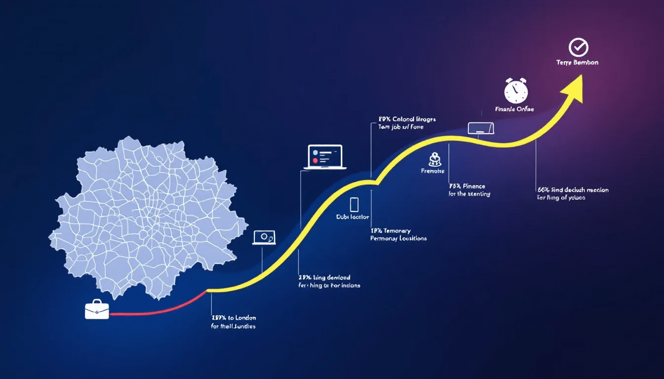 The pathway from temp jobs to permanent positions in London.