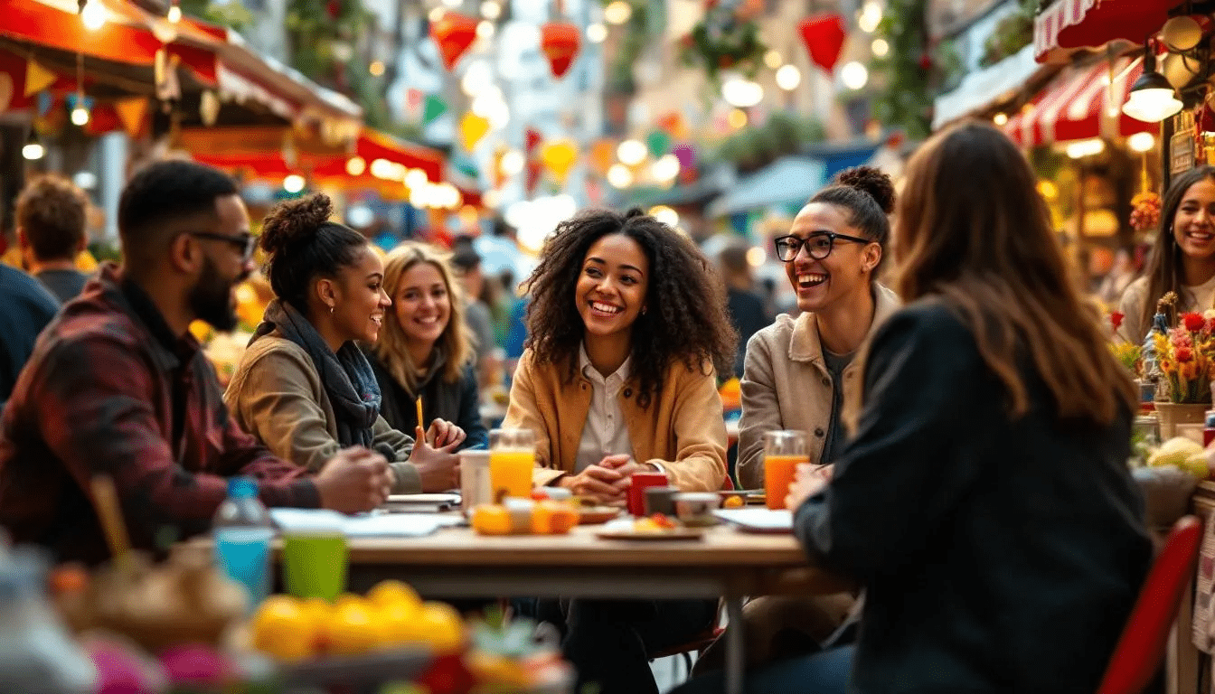 A diverse group of supply teachers discussing in a London school setting.