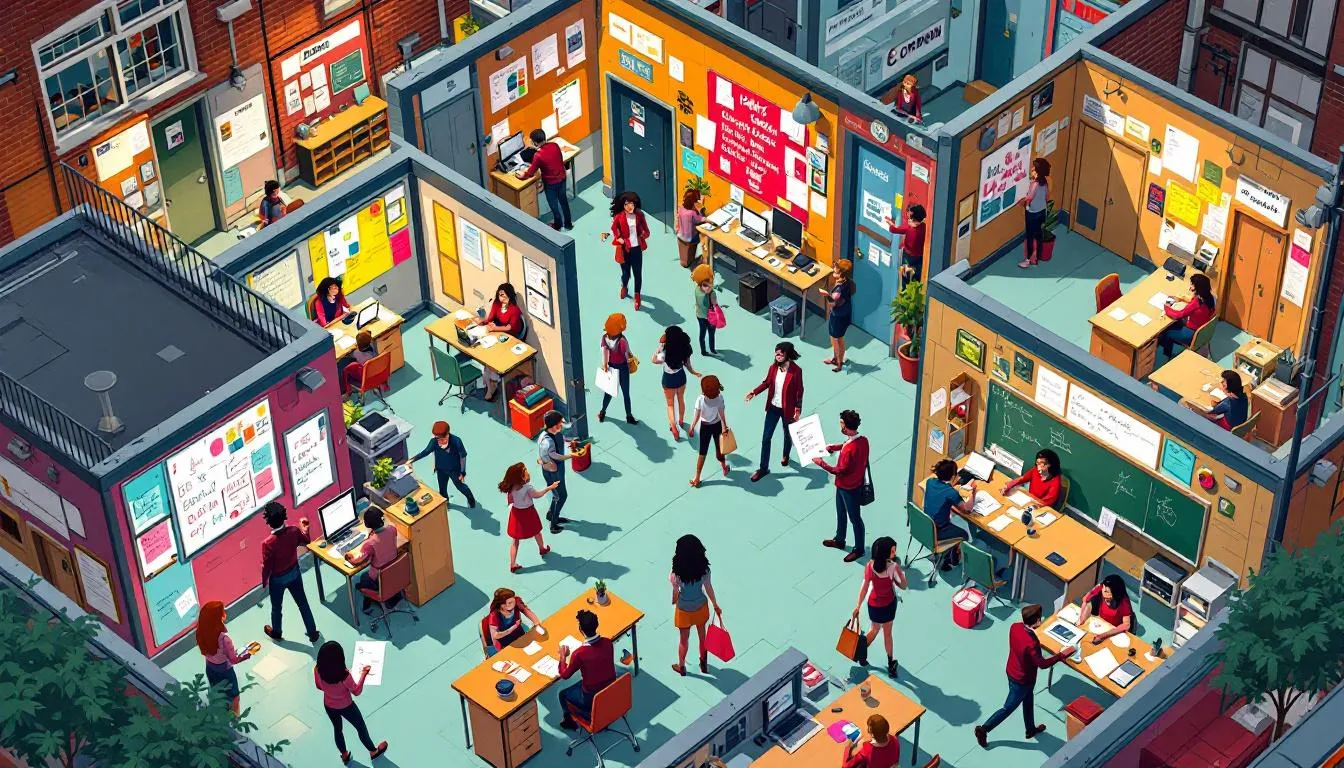 Various school environments where supply teachers can work in London.