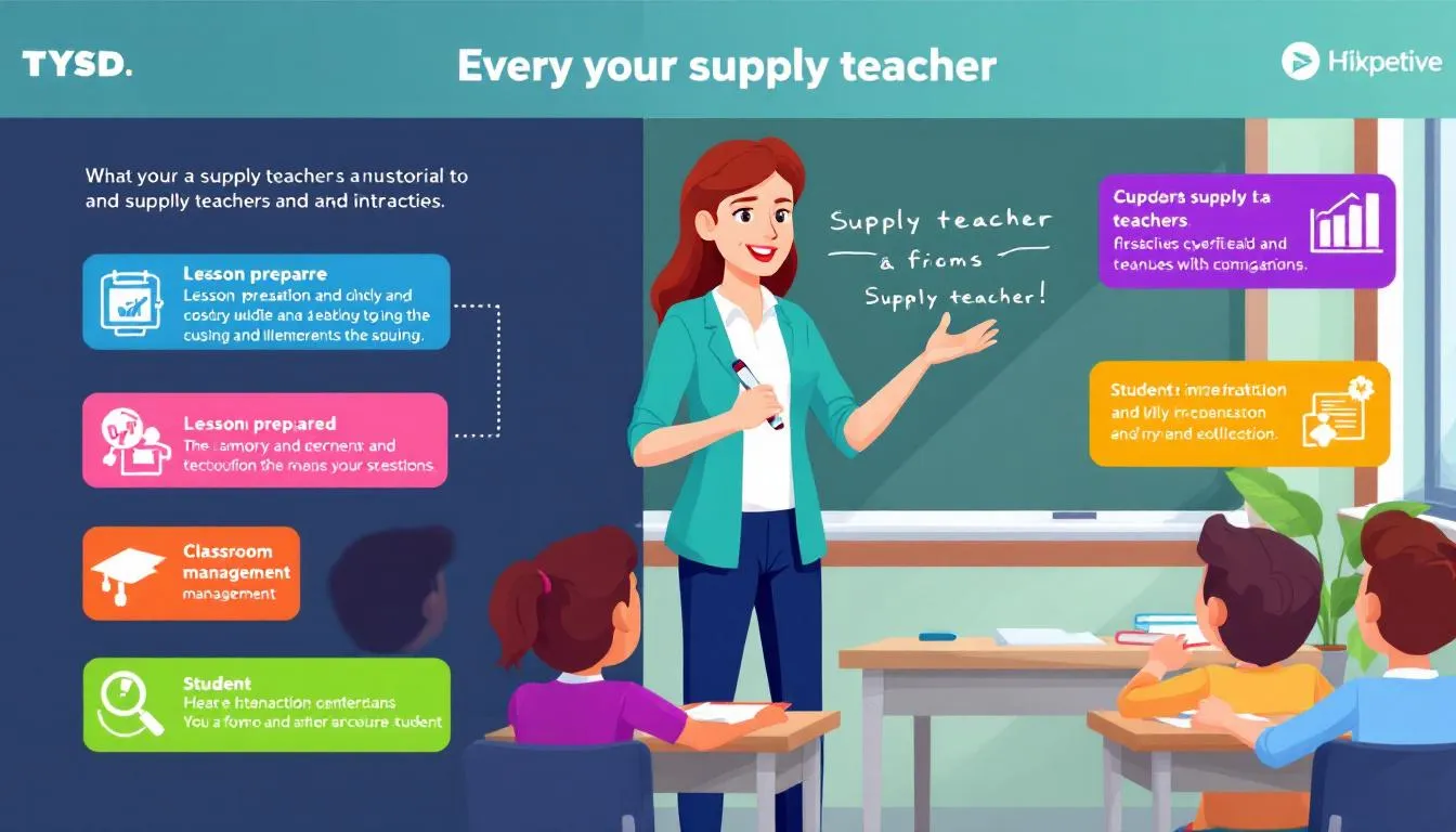 A supply teacher demonstrating professionalism while interacting with students.