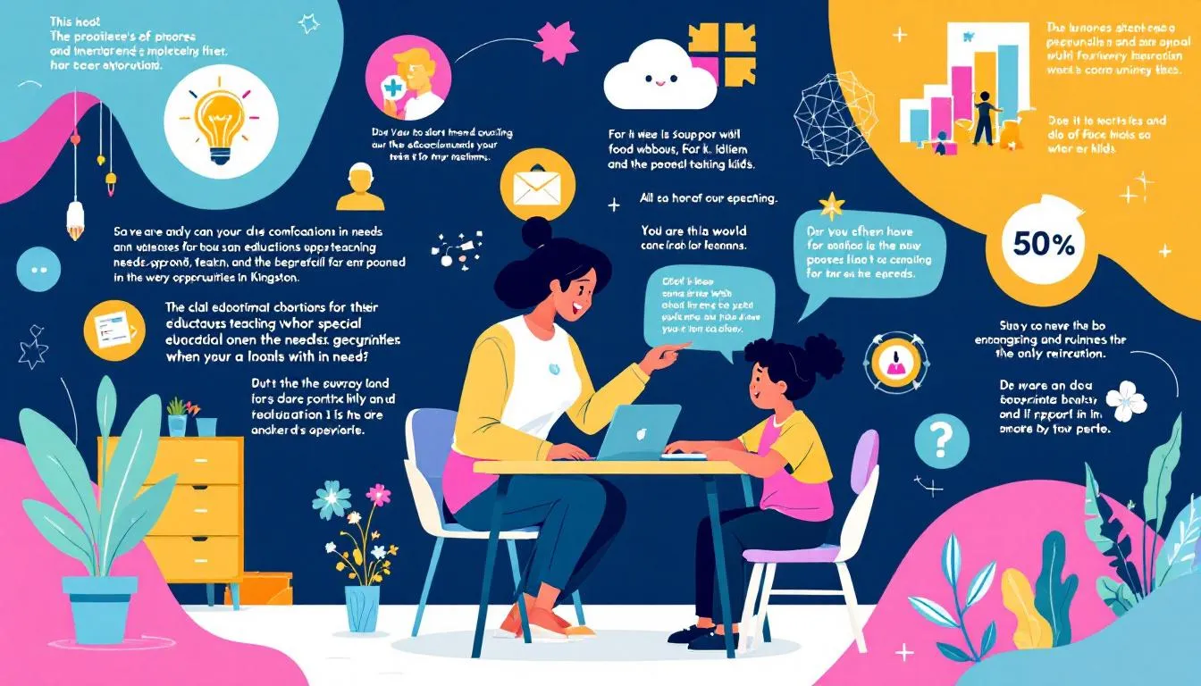 Special educational needs teaching opportunities in Kingston, with a teacher assisting a child.