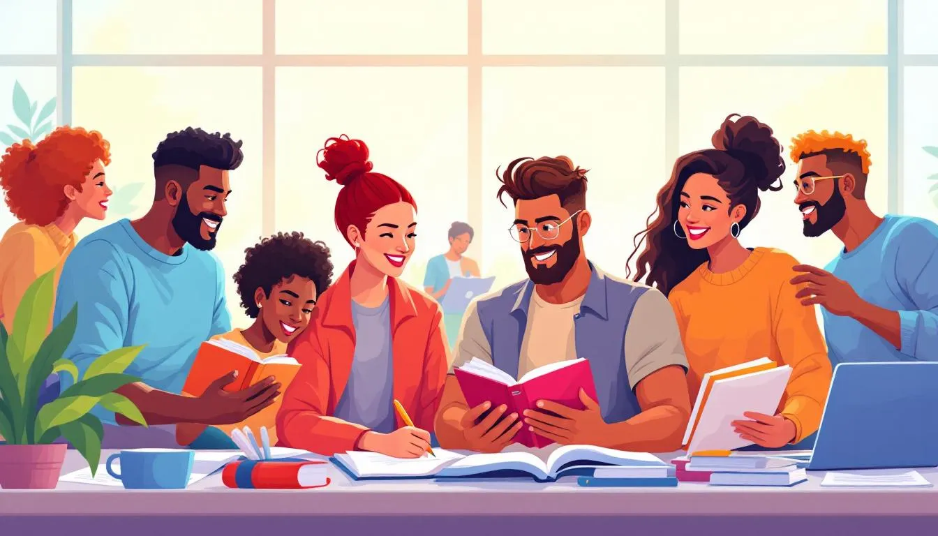 A diverse group of students engaged in a learning activity, showcasing learner motivation.