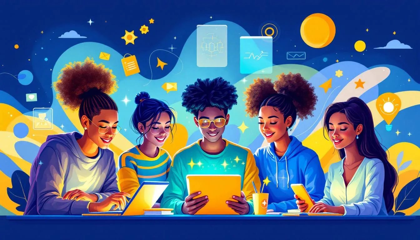 A student using technology for learning, highlighting the role of digital tools in education.