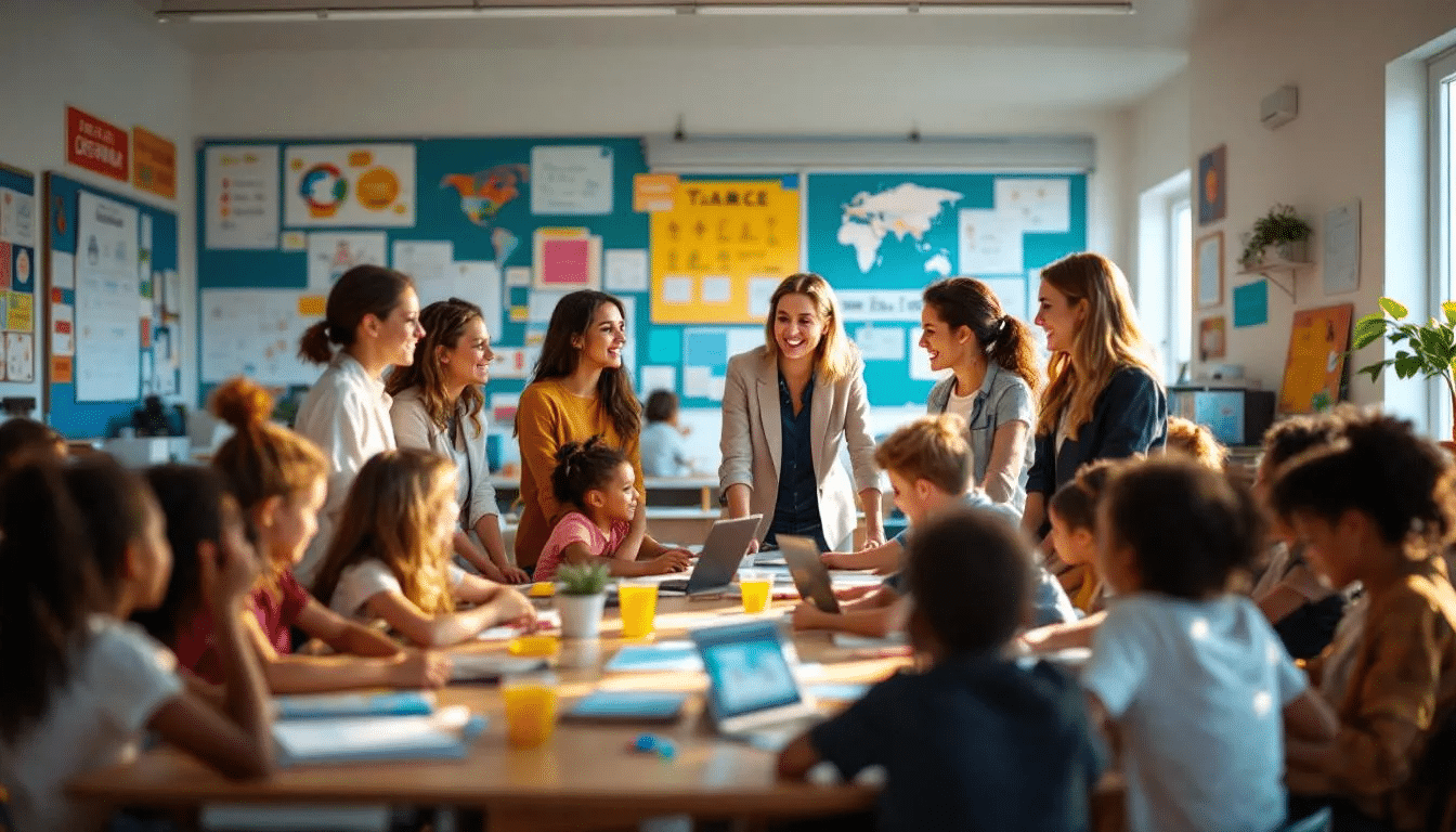 A group of educators discussing recommendations for an inclusive education system.